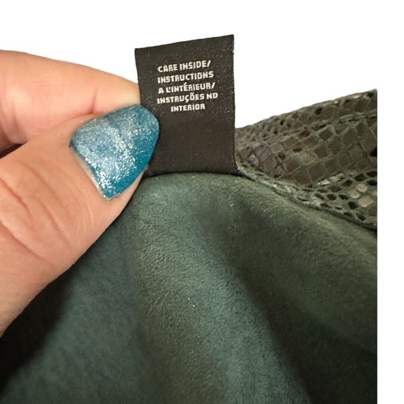 Scotch & Soda Women’s Smart Tarte Reptile print Green Goat Suede jacket Small - Picture 13 of 15